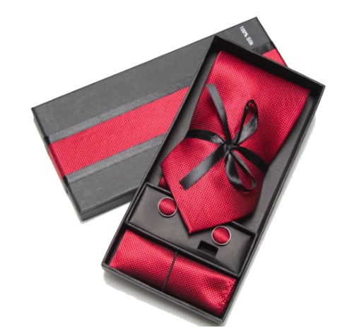 Idei de cadouri pentru iubit: Set cravata, batista si butoni matase naturala
